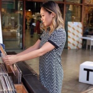 RELISHED Artsy Black/White Print Dress